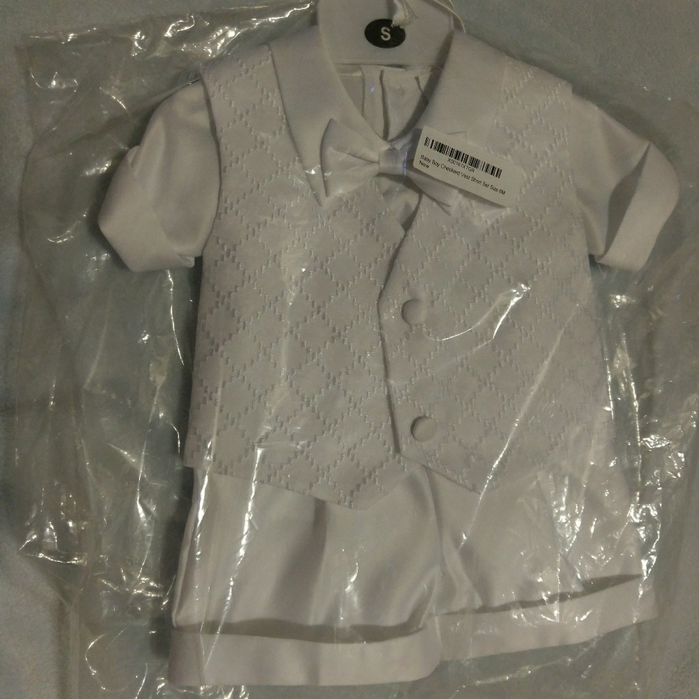 Baby Boy Checkered Vest Short set